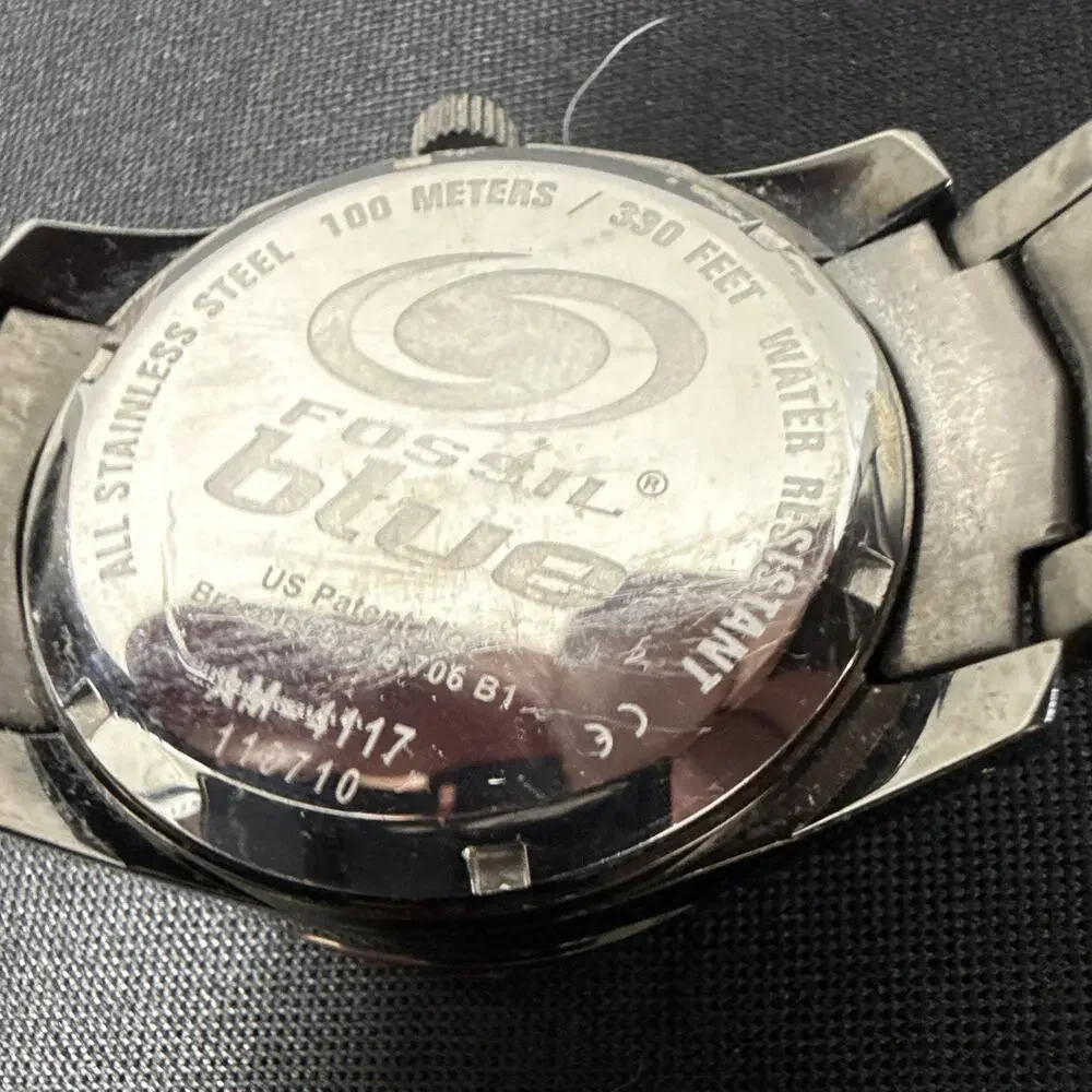 Fossil Blue Men’s Wristwatch AM-4117 New Battery! Runs excellent!